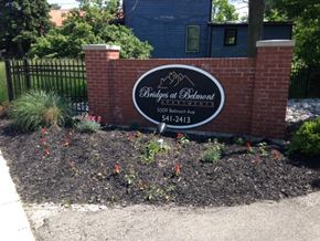 Cincinnati apartment for rent - a brick sign in front of a brick wall