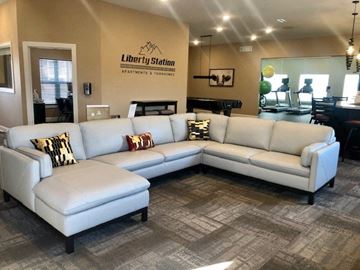 Carlisle apartment for rent - a living room with two couches and a table