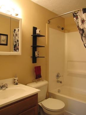 Milford apartment for rent - a bathroom with a toilet and a sink and a bath tub