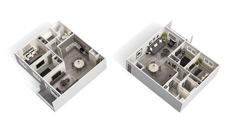 Floor plan for 2 beds, 1 bath, 990 sqft
