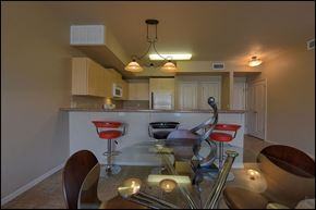 El Paso apartment for rent - a dining room with a glass table and chairs