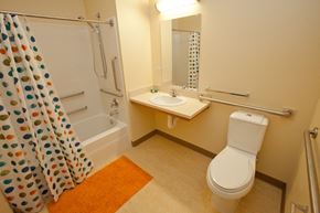 Vancouver apartment for rent - a bathroom with a sink toilet and shower