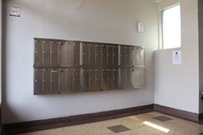 Toronto apartment for rent - a group of lockers on a wall in a room