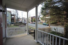 Pittsburgh house for rent - a view of a street from the porch of a house