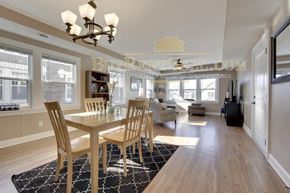 Minneapolis apartment for rent - a contemporary dining room with a table and chairs