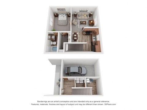 Floor plan for 1 bed, 1 bath, 880 sqft
