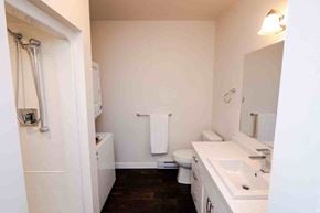 Lantz apartment for rent - a bathroom with a sink toilet and a mirror