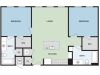 Floor plan for 2 beds, 2 baths, 940 sqft
