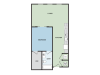 Floor plan for 1 bed, 1 bath, 868 sqft