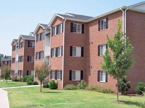 Anderson apartment for rent - A red brick apartment building with green trees in front.