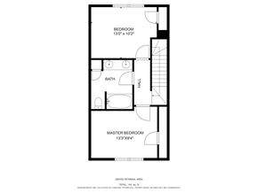 Jacksonville house for rent - A floor plan of a small apartment with a bedroom, bathroom, and hallway.