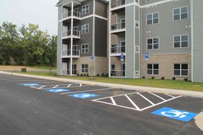 Winchester apartment for rent - an empty parking lot in front of an apartment building