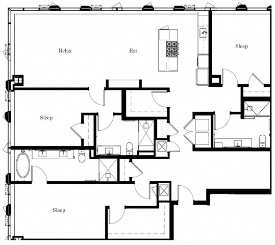 Floor plan for 3 beds, 3 baths, 2123 sqft
