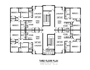 Saint Paul apartment for rent - floor plan of the third floor of a modern house
