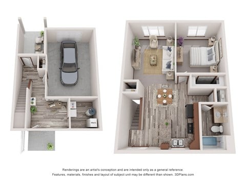 Floor plan for 1 bed, 1 bath, 825 sqft