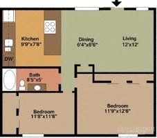 Killeen apartment for rent - a floor plan of a house with two floors and a staircase