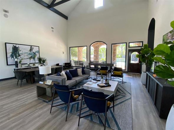 Houston apartment for rent - a living room with a couch and a table