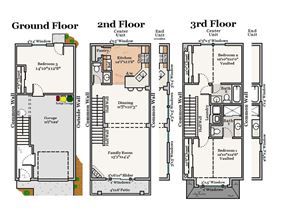 Beaverton apartment for rent - A diagram of a house with three different floor plans.