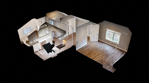 Floor plan for 1 bed, 1 bath, 590 sqft