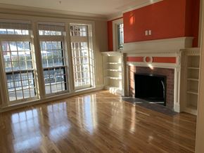 Saint Louis apartment for rent - a living room with a fireplace and a hard wood floor