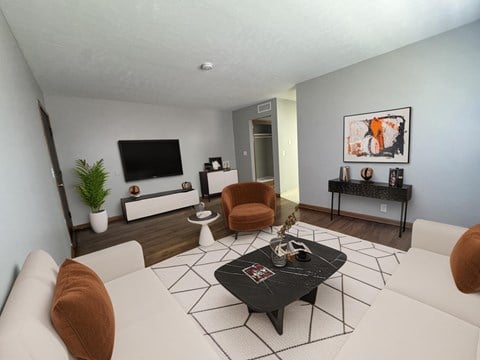 Floor plan for 1 bed, 1 bath, 612 sqft