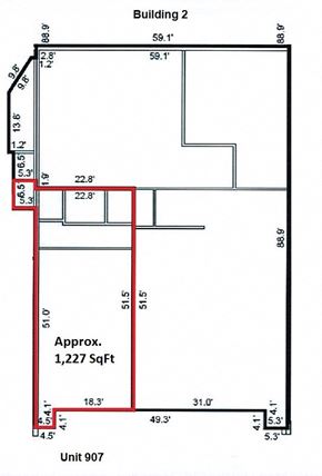 Phoenix apartment for rent - a schematic diagram of a building with a floor plan and dimensions