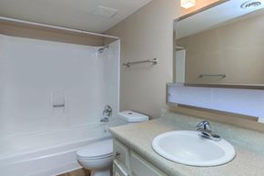 Phoenix apartment for rent - a bathroom with a sink toilet and a shower