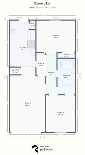 Laredo apartment for rent - a floor plan of a house with a small kitchen and a living room