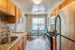 Glen Burnie apartment for rent - a kitchen with a stove and a sink and a window