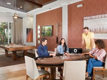 A group of people sitting around a table