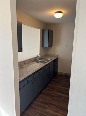 Grayslake apartment for rent - A kitchen with a sink and cabinets.