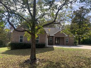 Crestview house for rent - A tree stands in front of a brick house.