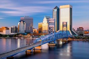 Riviera Beach apartment for rent - a view of the city with a blue bridge over the river