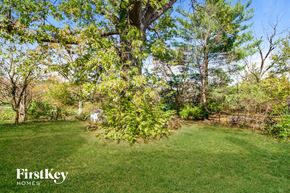 Cincinnati house for rent - A lush green lawn with trees and a house in the background.