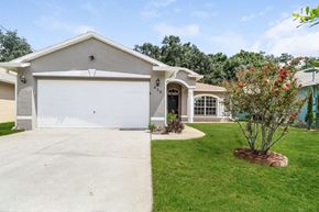 Tarpon Springs house for rent - a house with a driveway and a white garage door