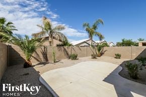 San Tan Valley house for rent - a fisheye view of a yard with palm trees