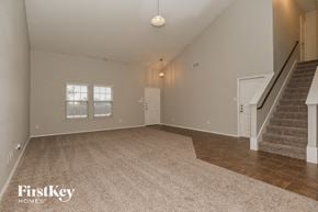 Royse City house for rent - the spacious living room with stairs to the second floor