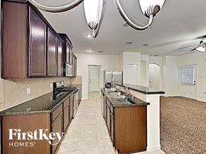 Houston house for rent - A kitchen with a FirstKey Homes logo on the counter.