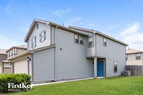 Houston house for rent - a white house with a blue door and a lawn