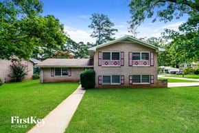 Decatur house for rent - front exterior picture of cream two-story home