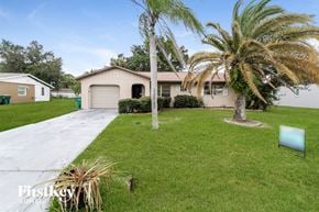 Port Charlotte house for rent - a home with a palm tree in the yard and a driveway