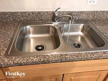 Richton Park house for rent - A stainless steel double sink in a kitchen.