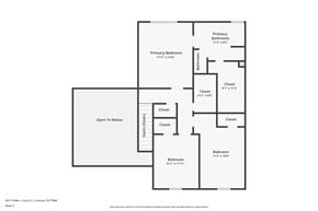Humble house for rent - A floor plan of a home with two primary bedrooms, two bathrooms, and a closet.