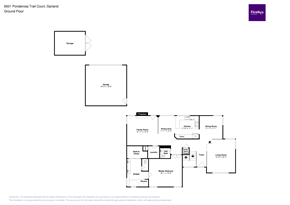 Garland house for rent - A floor plan of a building with a garage and a ground floor.