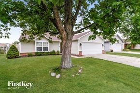 Indianapolis house for rent - a white house with a large tree in the front yard