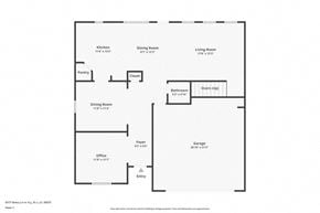 Rex house for rent - a line drawing of a floor plan of a house