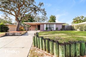 Tampa house for rent - a house with a lawn and a tree in front of it