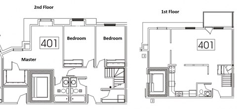 Floor plan for 3 beds, 2.5 baths, 1564 sqft