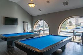 Malden apartment for rent - two pool tables in a game room with a tv