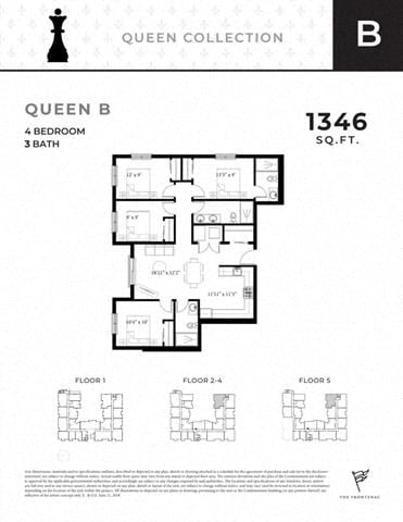 Floor plan for 4 beds, 3 baths, 1533 sqft